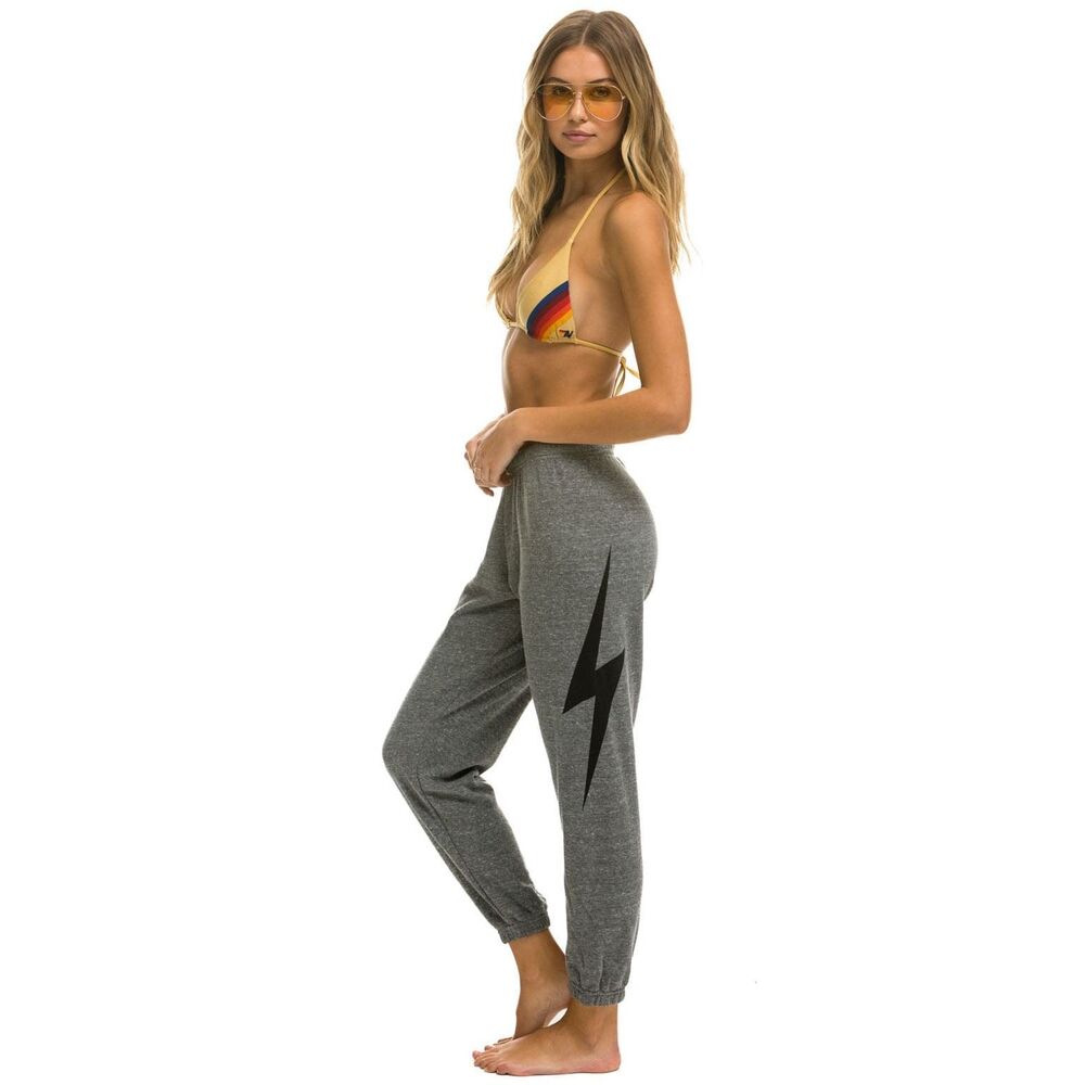 Aviator Nation Gray Bolt Sweatpants Joggers XS Lightning Bolt Lounge Pants